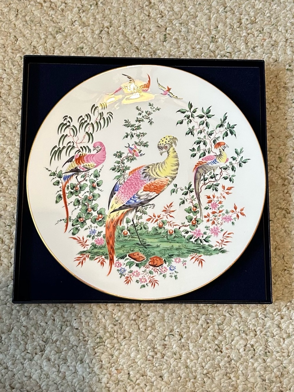 Royal Worcester Porcelain Plate with Multicolor Bird Scene